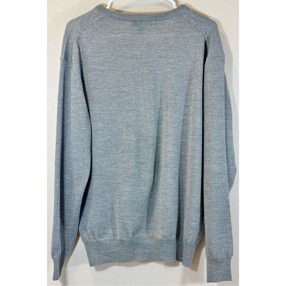 Vintage Cumran 100% Merino Wool Gray Made in Italy V-Neck Men's Sweater Large - Picture 3 of 8